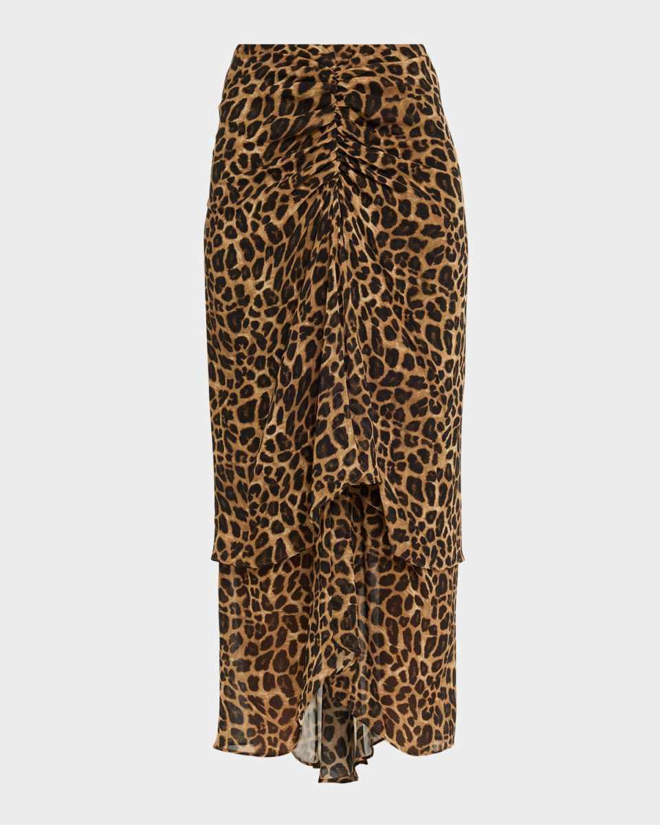 Sira Leopard High-Low Skirt